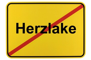 Fototapeta premium Illustration eines Ortsschildes der Gemeinde Herzlake in Niedersachsen