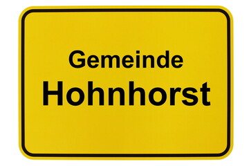 Illustration eines Ortsschildes der Gemeinde Hohnhorst in Niedersachsen