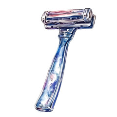 watercolor of Razor, vector, isolated on a white background.