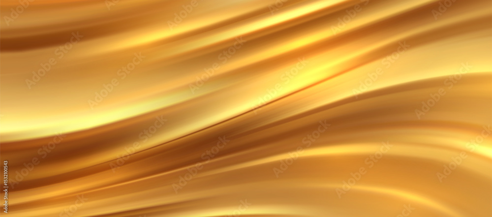Aufkleber Smooth elegant Gold satin texture abstract background. Luxurious flowing background design. Vector Drapery Wallpaper BG