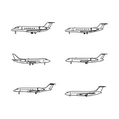 Elegant private jet vector illustration