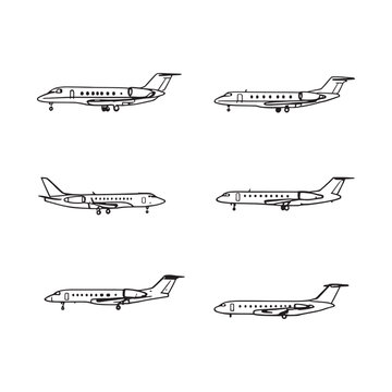 Elegant private jet vector illustration