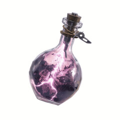 Mystical Purple Potion Bottle with Lightning Inside