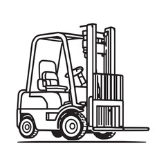 forklift simple line art vector design