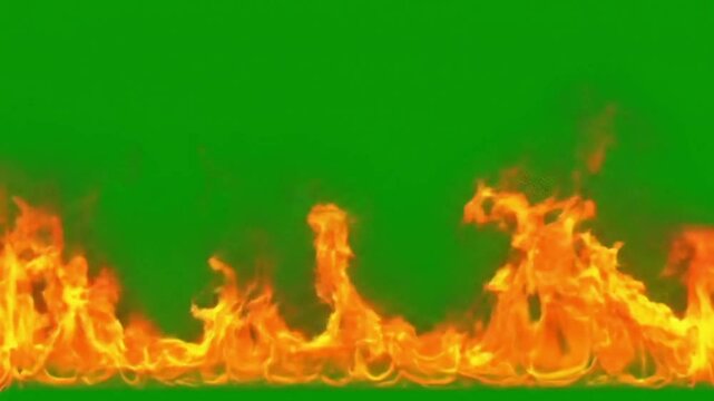 fire effect footage with greenscreen background