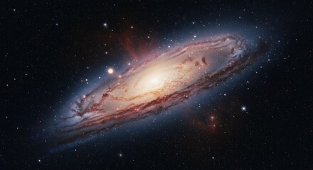 Fototapeta premium Vivid Digital Art of Galactic Core Surrounded by Stars and Nebulae in Deep Space