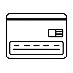 Obraz premium Minimal Credit Card Outline Vector Icon for Payments and Finance