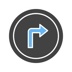 Right Turn icon vector image. Suitable for mobile apps, web apps and print media.