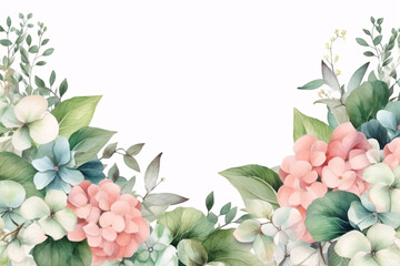 Watercolor Flowers Bouquets, illustration background