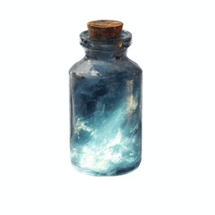 Captured Cosmos Nebula in a Glass Bottle