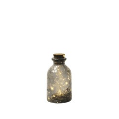 Enchanting Glass Bottle with Glowing Lights on Green Transparent background