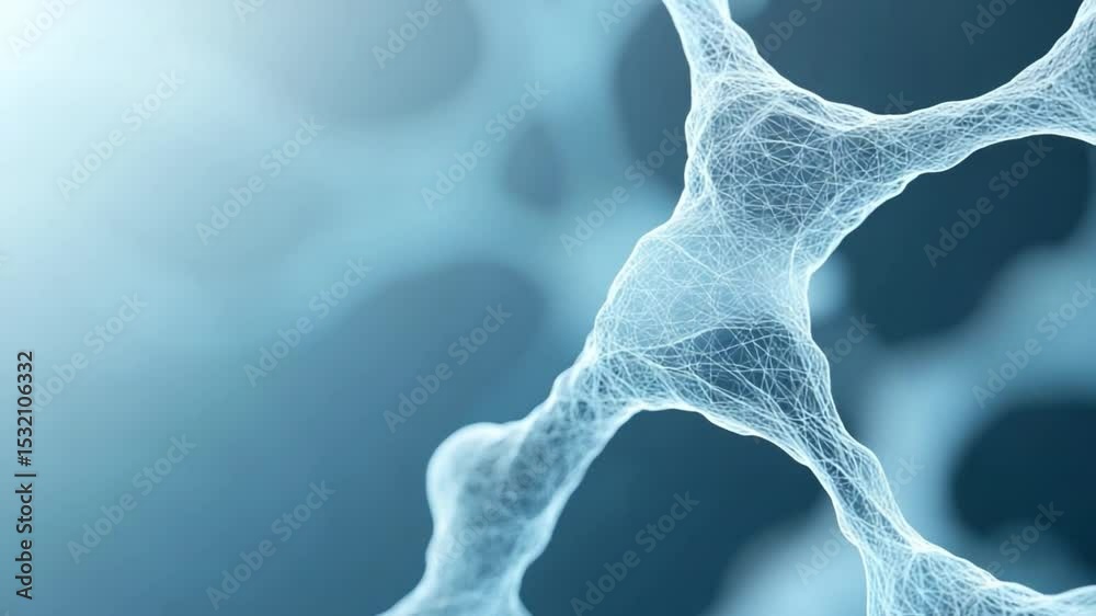 Poster abstract molecular network: an abstract representation of interconnected molecules, rendered in cool