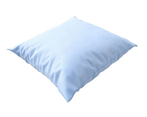Soft Blue Cushion Pillow with a Smooth Texture on a Transparent Background Suitable for Home Decor