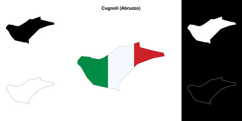 Cugnoli (Abruzzo) outline map set