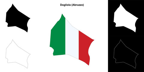 Dogliola (Abruzzo) outline map set