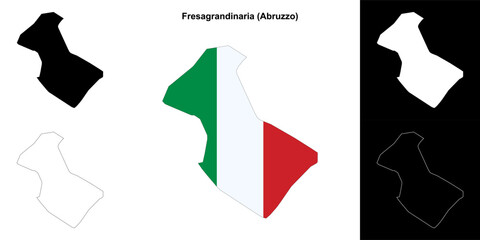 Fresagrandinaria (Abruzzo) outline map set