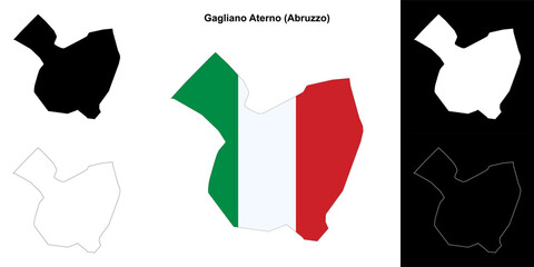 Gagliano Aterno (Abruzzo) outline map set