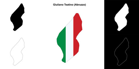 Giuliano Teatino (Abruzzo) outline map set