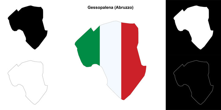 Gessopalena (Abruzzo) outline map set
