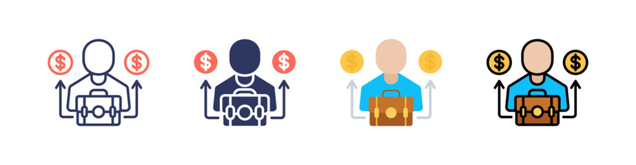 B2C Multi Style Icon Set Vector 