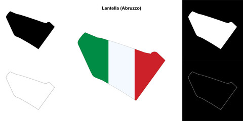 Lentella (Abruzzo) outline map set