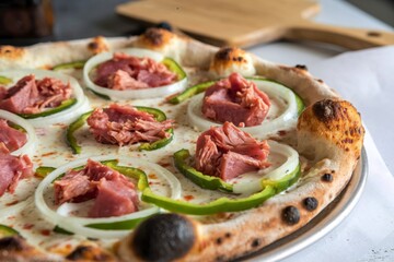 a large, freshly baked maxi pizza