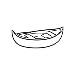 Hand Drawn Rowboat Simple Line Art Design