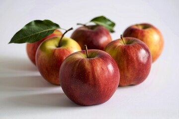 A photo of fresh apples on a white background