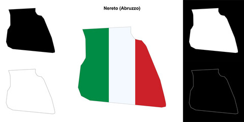 Nereto (Abruzzo) outline map set