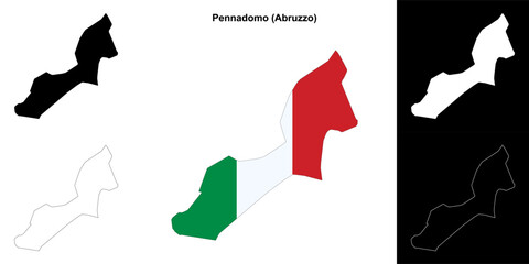 Pennadomo (Abruzzo) outline map set