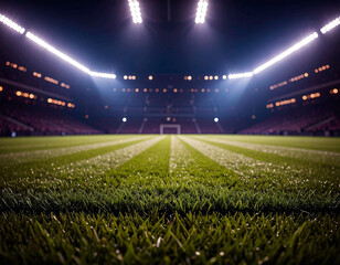 background of football field stadium lights at night