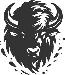 European bison mammal animal vector silhouette drawing