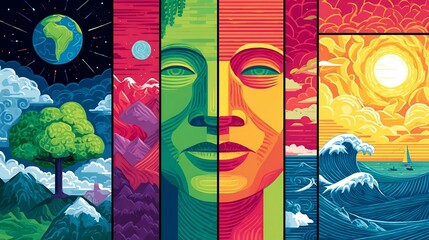 Graphic Novel Panel Layout Trend cultural unity panel frame action line icons global storytelling trend sequential art motif vector illustration