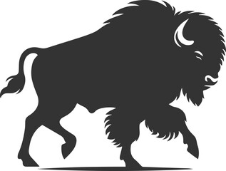 European bison mammal animal vector silhouette drawing