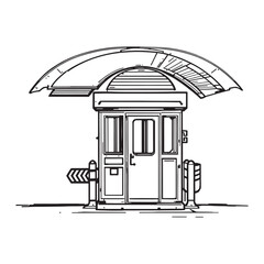 high Quality vector line tollbooth icon 