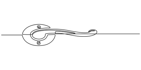 door knob continuous one line drawing, Door Handle Drawing, Doorknob Black Stroke Linear Icon, Doorknob Icon on Black and White Vector Backgrounds, Silhouette Illustration Minimalist Style, Graphic. 