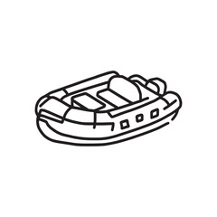 Lifeboat rescue emergency safety boat simple line art vector