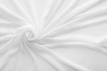 Obraz premium Texture of white fabric as background, top view