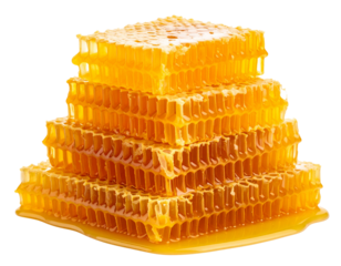  Pile of Fresh Honeycomb Segments  Isolated Transparent Background.
