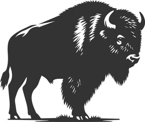 European bison mammal animal vector silhouette drawing