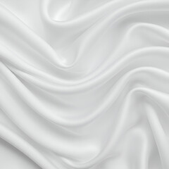 Obraz premium Pure white satin fabric draped in elegant folds. Soft, luxurious folds of fabric, highlighting a smooth texture. High-quality satin fabric image for fashion and design use.