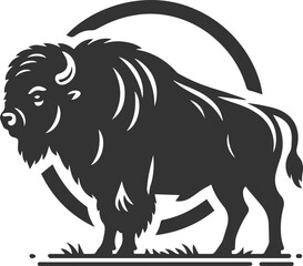 European bison mammal animal vector silhouette drawing