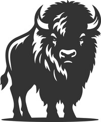 European bison mammal animal vector silhouette drawing