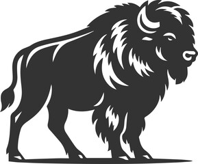 European bison mammal animal vector silhouette drawing