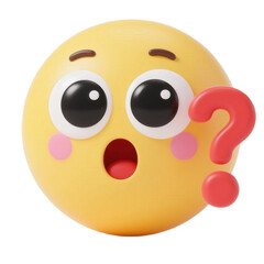 Fototapeta premium 3D Surprised Emoji with Question Mark