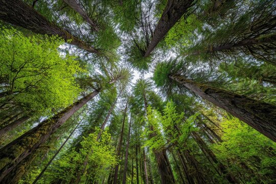 Lush forest canopy viewed from below (1)
