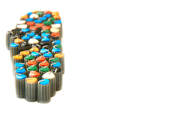 Audio shop.Buttons potentiometers for volume,frequencies of mixer,amplifier