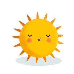 笑顔の太陽の可愛いイラスト。元気をくれる天気キャラクター