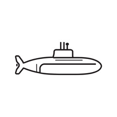 Minimalist line art submarine vector illustration simple design