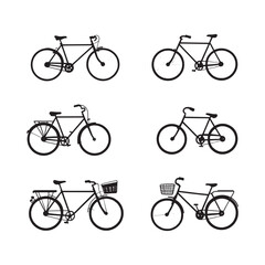 Minimalist outline drawing of vintage style bicycle